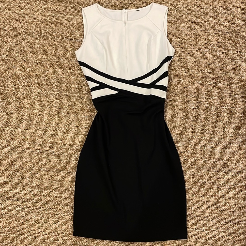 Women’s Colorblock Front Zipper Work Office Business Party Bodycon Pencil Dress